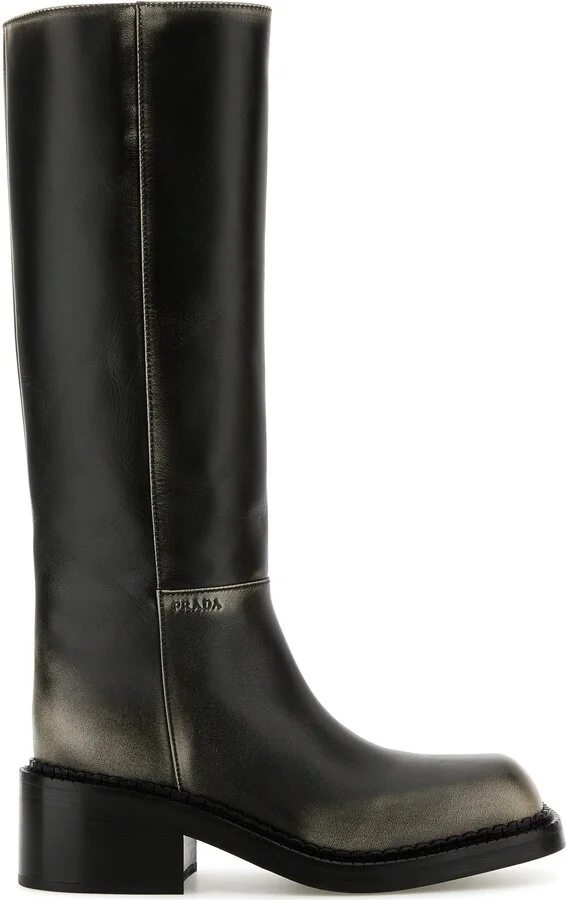 Black leather boots