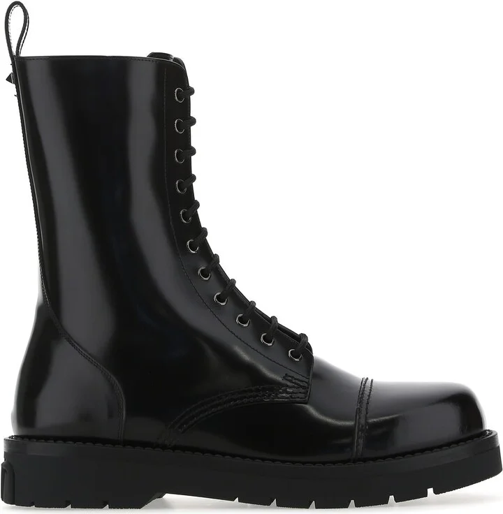 Black leather boots