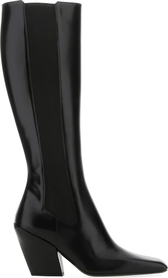 Black leather boots