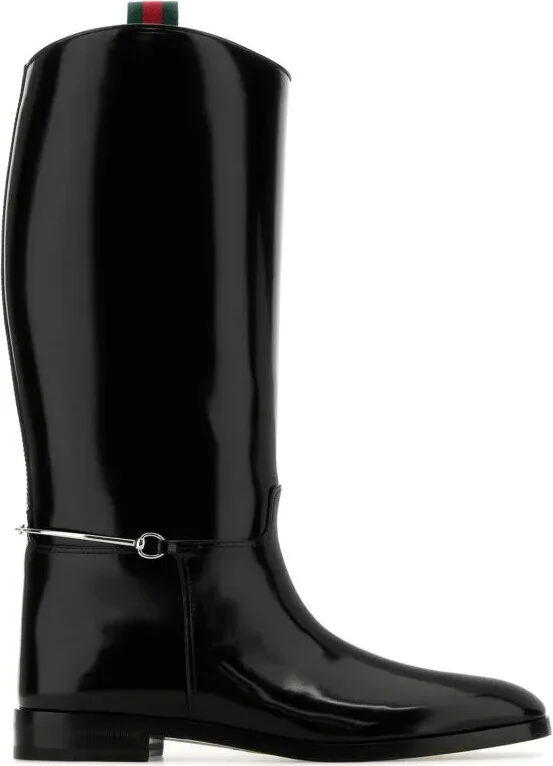Black leather boots