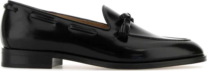 Black Leather Bowshire Loafers