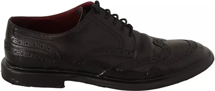 Black Leather Brogue Oxford Dress Men's Shoes (Pre-Owned)