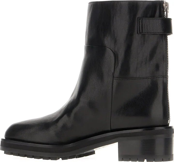 Black Leather Brooklyn Ankle Boots - Image 3