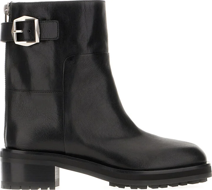Black Leather Brooklyn Ankle Boots