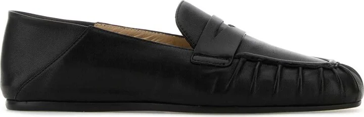 Black Leather Brooks Loafers