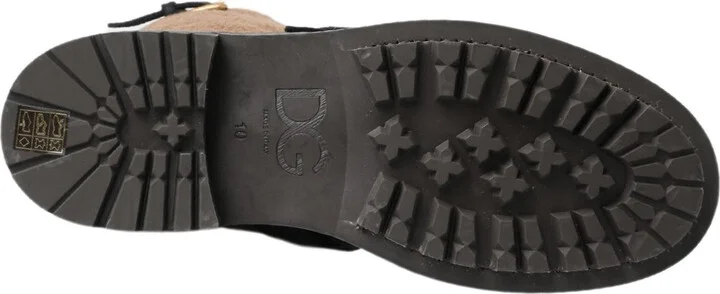 Black Leather Brown Shearling Men's Boots - Image 3