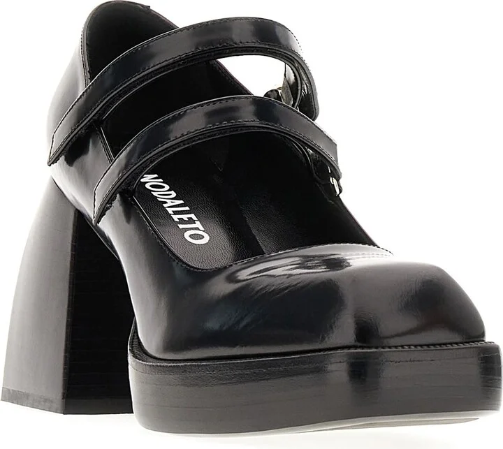 Black Leather Bulla Babies 65 Pumps - Image 2