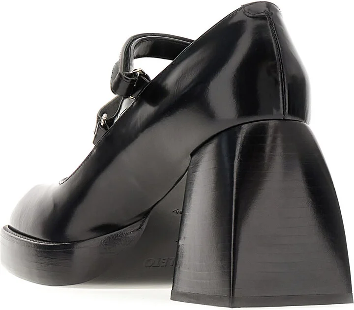 Black Leather Bulla Babies 65 Pumps - Image 3