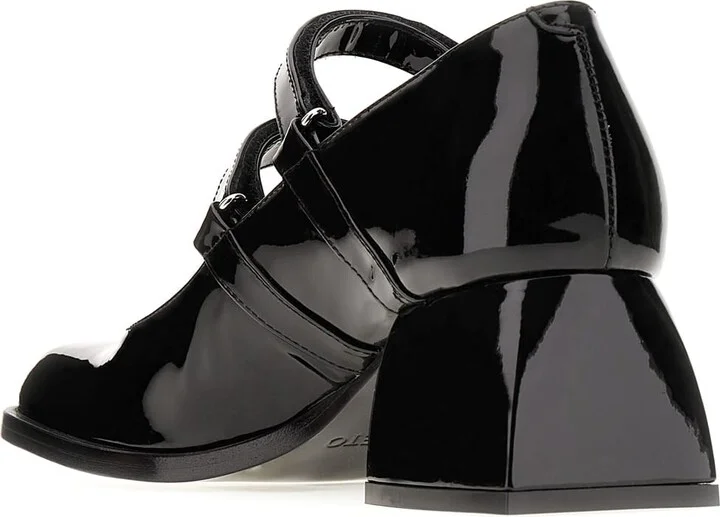 Black Leather Bulla Bacara Pumps - Image 3