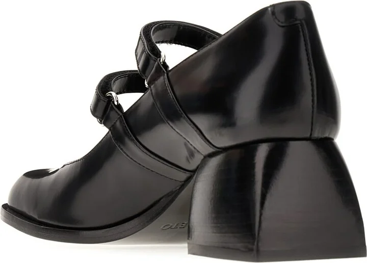 Black Leather Bulla Bacara Pumps - Image 3