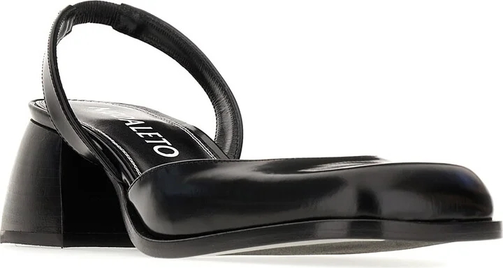 Black Leather Bulla Jones Pumps - Image 2