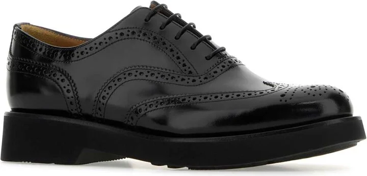 Black Leather Burwood Lace-up Shoes - Image 2