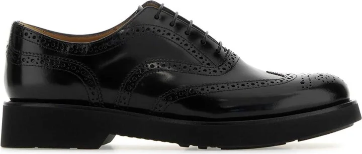 Black Leather Burwood Lace-up Shoes