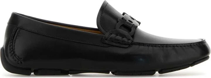 Black leather Byte loafers