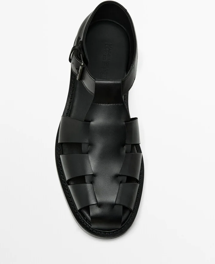 Black Leather Cage Sandals - Limited Edition - Image 5