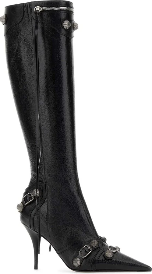 Black Leather Cagole Boots - Image 2