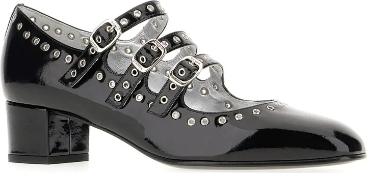 Black Leather Camden Pumps - Image 2