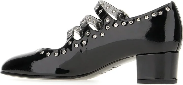 Black Leather Camden Pumps - Image 3