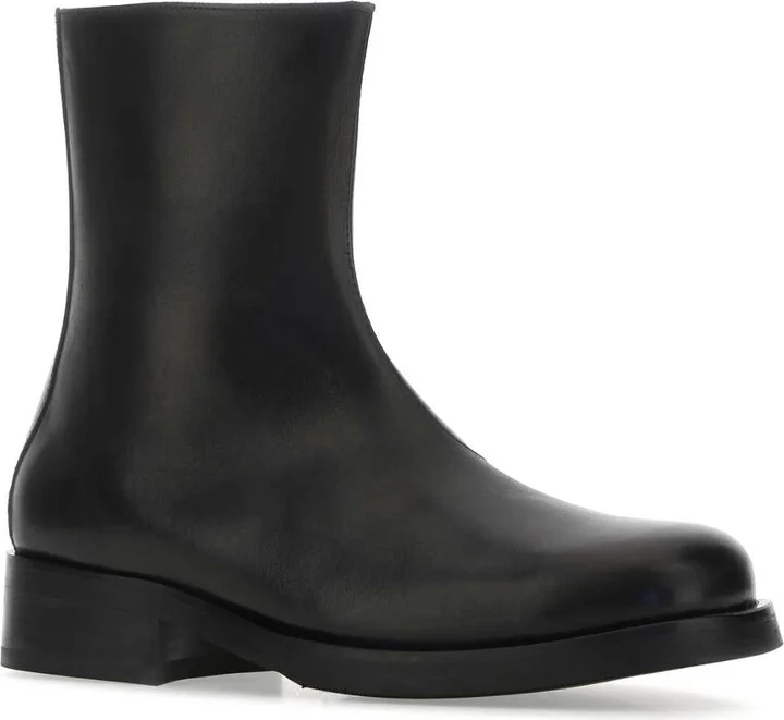 Black Leather Camion Ankle Boots - Image 2