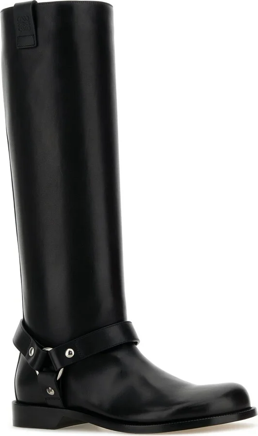 Black Leather Campo Biker Boots - Image 2