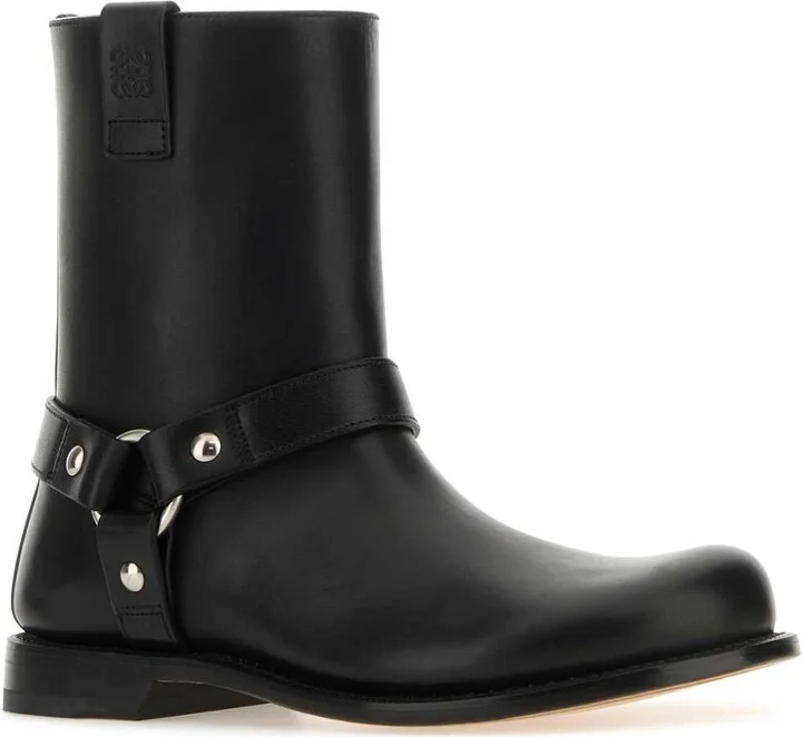 Black Leather Campo Biker Boots - Image 2