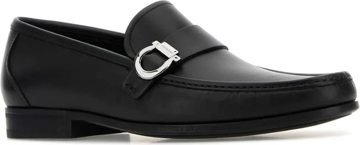 Black Leather Caspian Loafers - Image 2