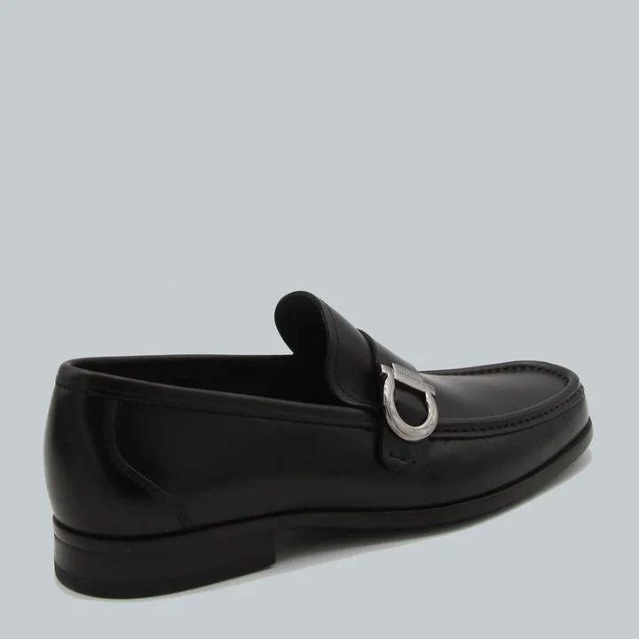 Black Leather Caspian Loafers - Image 2