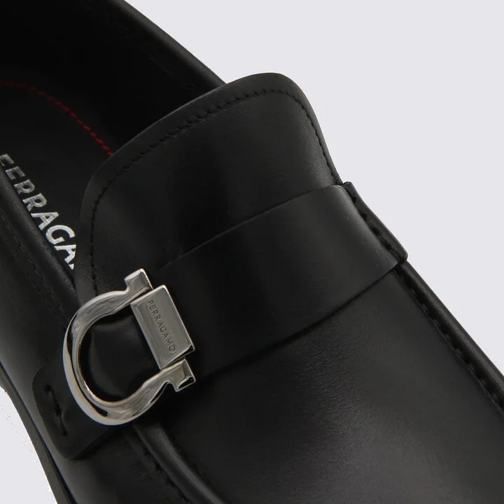 Black Leather Caspian Loafers - Image 4