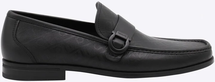 Black Leather Caspian Loafers