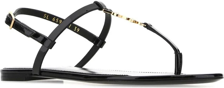 Black Leather Cassandra Sandals - Image 2