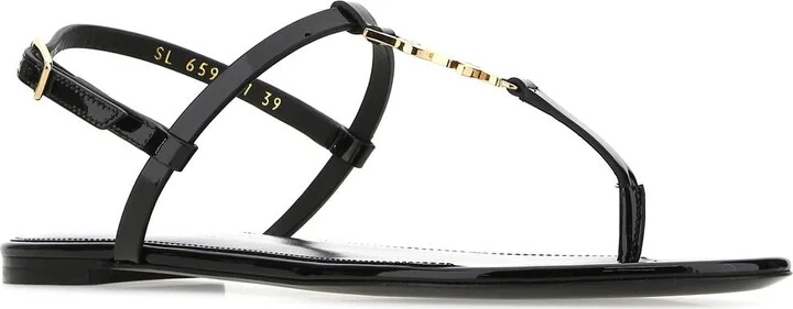 Black leather Cassandra sandals