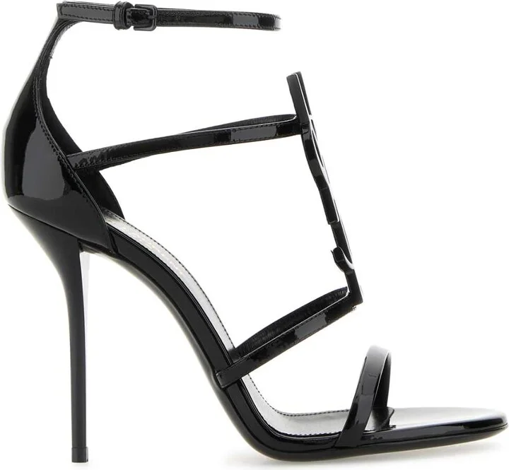 Black Leather Cassandra Sandals