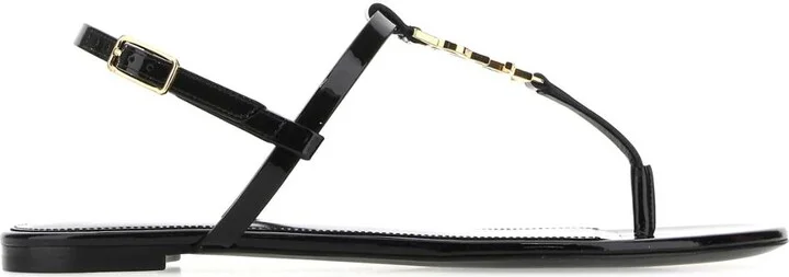 Black Leather Cassandra Sandals