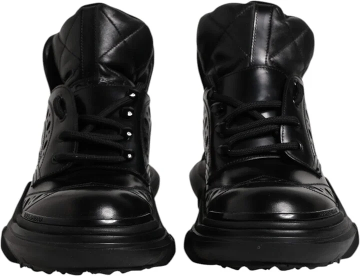 Black Leather Casual Mens Ankle Boots Men's Shoes - Image 2