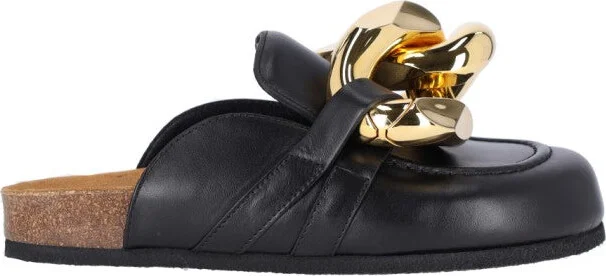 Black Leather Catena Mules
