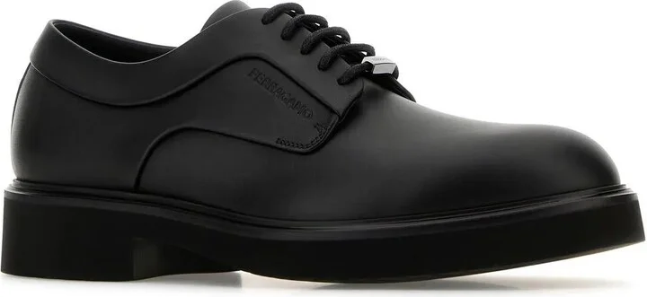 Black Leather Cervantes Lace-up Shoes - Image 2