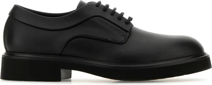 Black Leather Cervantes Lace-up Shoes