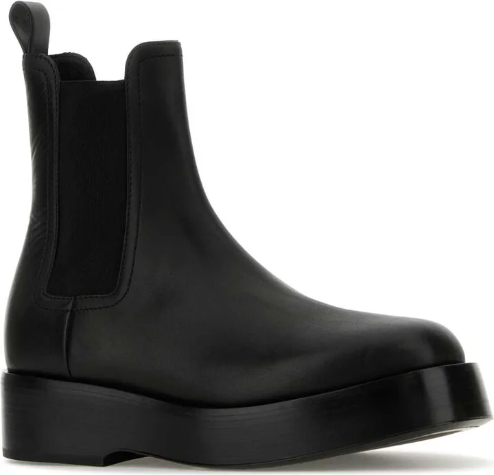 Black Leather Chelsea Ankle Boots - Image 2