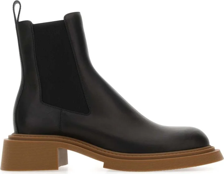 Black Leather Chelsea Ankle Boots