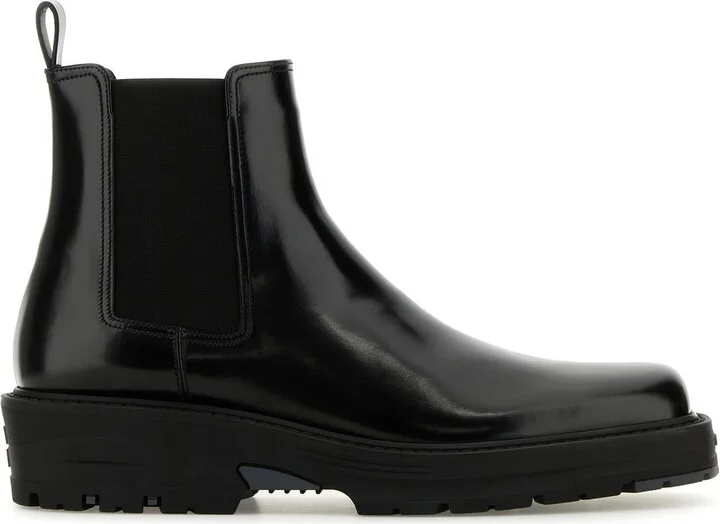 Black leather Chelsea ankle boots