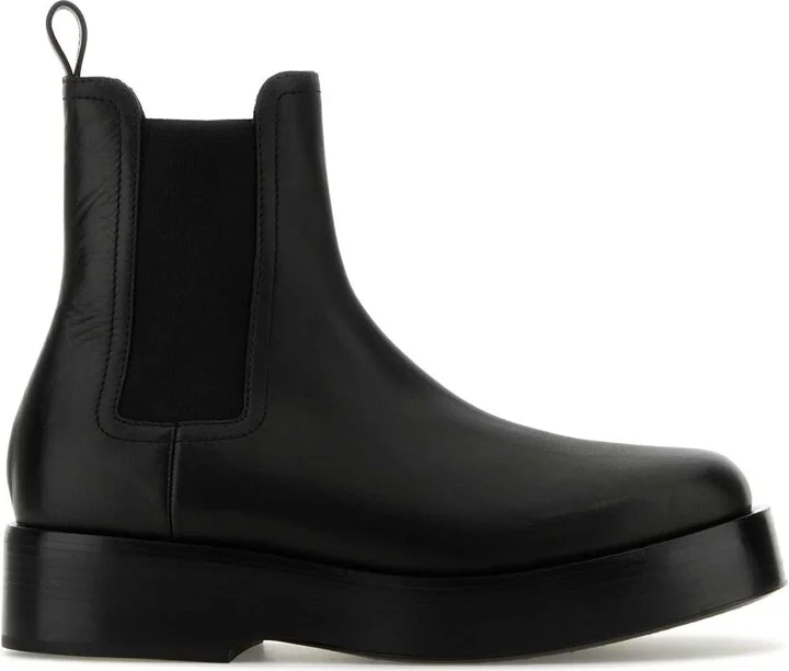 Black Leather Chelsea Ankle Boots