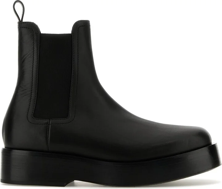 Black leather Chelsea ankle boots