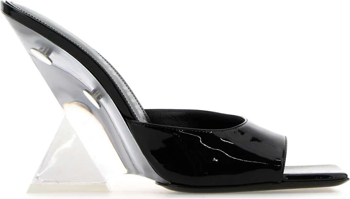 Black Leather Cheope Mules