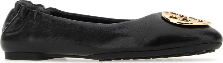 Black Leather Claire Ballerinas - Image 2