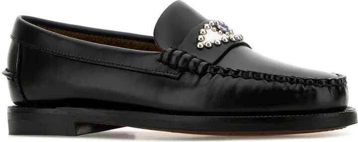 Black Leather Classic Dan Eye Loafers - Image 2