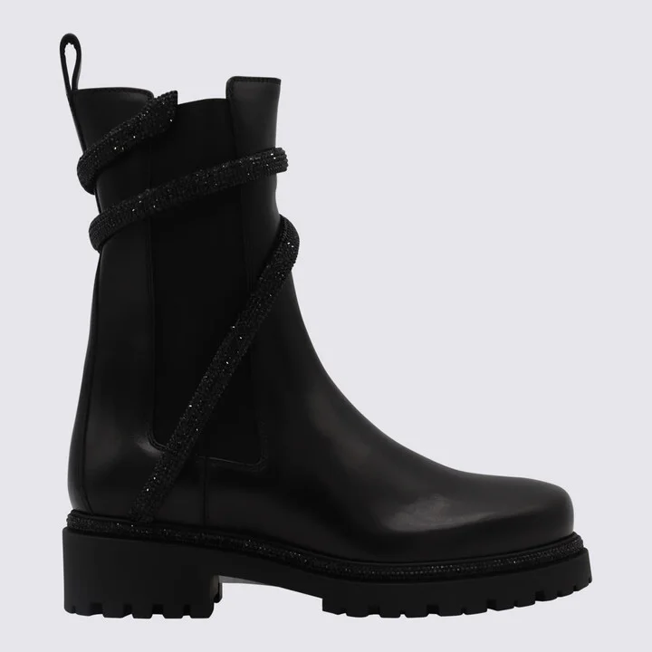 Black Leather Cleo Boots
