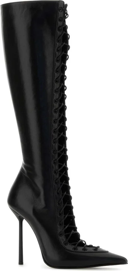 Black Leather Colette Boots - Image 2