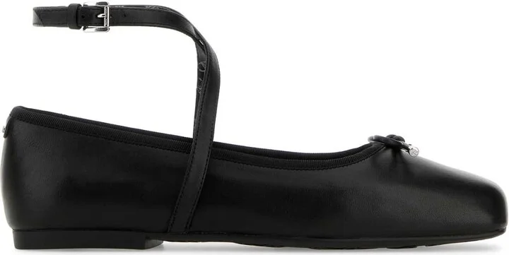 Black Leather Collette Ballerinas