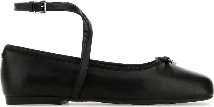 Black leather Collette ballerinas