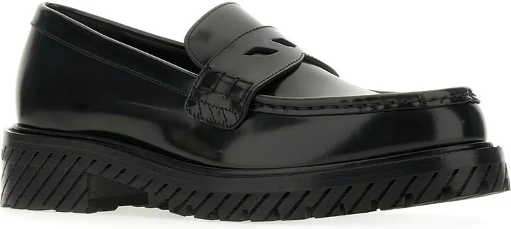 Black Leather Combat Loafers - Image 2